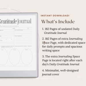 reMarkable planner, gratitude journal for reMarkable, e-ink gratitude journal